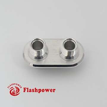 2-Port Billet Aluminum Firewall Heater Bulkhead Connector Hot Rod Clear Anodized