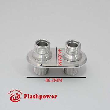 2-Port Billet Aluminum Firewall Heater Bulkhead Connector Hot Rod Clear Anodized