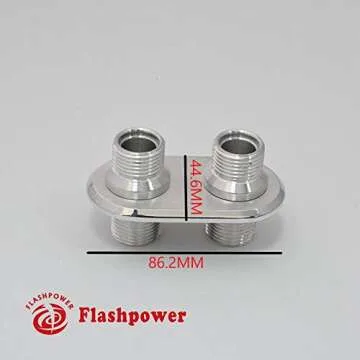 2-Port Billet Aluminum Firewall Heater Bulkhead Connector Hot Rod Clear Anodized