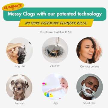 Drain Buddy Ultra Flo Stylish 2-in-1 Hair Catcher & Stopper