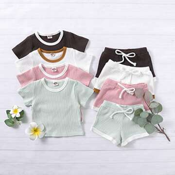 Happy Town Toddler Baby Shorts Set - Cute Summer Outfit for Boys 6-12 Months
