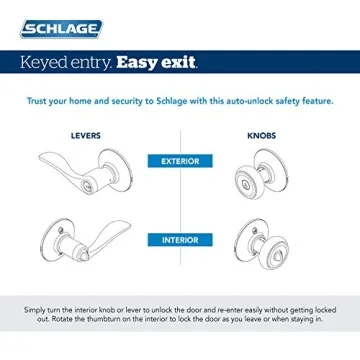 Schlage F51A Accent Door Lever Keyed Entry Lock Matte Black