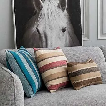 NATUS WEAVER Decorative Stripe Throw Pillow Covers Set