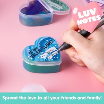 JOYIN 30 PCS Valentines Day Galaxy Slime Hearts for Kids