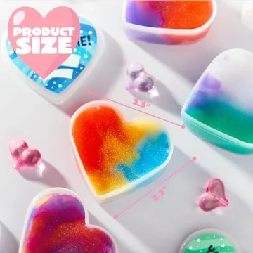 JOYIN 30 PCS Valentines Day Galaxy Slime Hearts for Kids