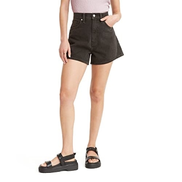 Levi's Women's High Waisted Mom Shorts in Wonderful-Black