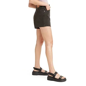 Levi's Women's High Waisted Mom Shorts in Wonderful-Black