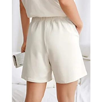 CRZ YOGA Women's Casual Cotton Sweat Shorts with Pockets