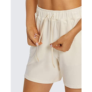 CRZ YOGA Women's Casual Cotton Sweat Shorts with Pockets