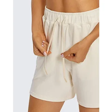 CRZ YOGA Women's Casual Cotton Sweat Shorts with Pockets