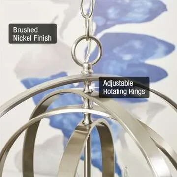 Chic Kira Home Orbits Modern Orb Chandelier - 21 Inch, Brushed Nickel Finish