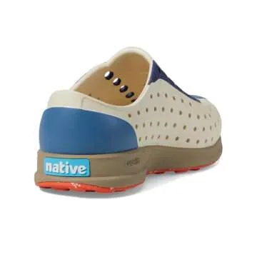 Native Shoes Kids Robbie (Toddler) Sneaker, Bone White/Flax Tan/Oasis Regatta/La Flame Speckle Rubber, 4 US Unisex