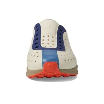 Native Shoes Kids Robbie (Toddler) Sneaker, Bone White/Flax Tan/Oasis Regatta/La Flame Speckle Rubber, 4 US Unisex