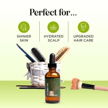 Nourishing Cold Pressed Jojoba Oil - Pure Jojoba Oil for Hair Skin and Nails plus Emollient and Occl...