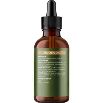 Nourishing Cold Pressed Jojoba Oil - Pure Jojoba Oil for Hair Skin and Nails plus Emollient and Occlusive Dry Skin Moisturizer for Face and Body Care - Jojoba Carrier Oil for Essential Oils Mixing