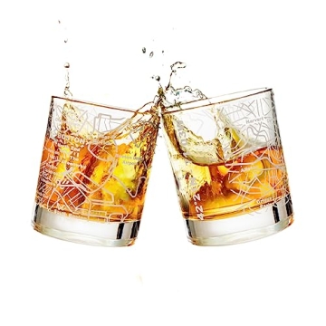 Greenline Goods Whiskey Glasses - 10 Oz Tumbler Gift Set for Boston Lovers