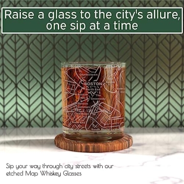 Gift Set of Greenline Goods City Map Whiskey Glasses