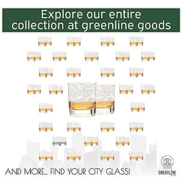 Gift Set of Greenline Goods City Map Whiskey Glasses