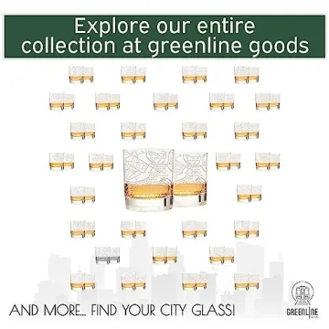 Gift Set of Greenline Goods City Map Whiskey Glasses
