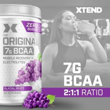 XTEND Original BCAA Powder - Sugar-Free Muscle Recovery Drink with Electrolytes