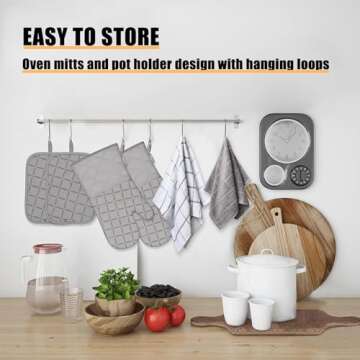 Essential 12PC Kitchen Mitts and Towels Set - Heat Resistant