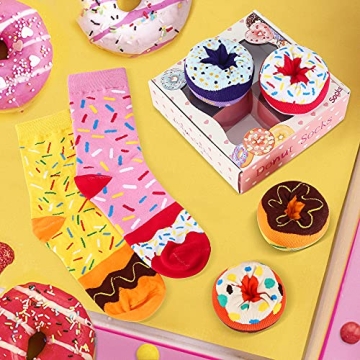 Cute and Fun Donut Socks Box for Women and Girls