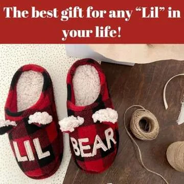 Dearfoams Kids Unisex Slipper, Lil Bear Buffalo Plaid, US 7-8 Toddler