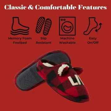 Dearfoams Kids Unisex Slipper, Lil Bear Buffalo Plaid, US 7-8 Toddler