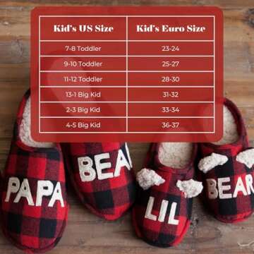 Dearfoams Kids Unisex Slipper, Lil Bear Buffalo Plaid, US 7-8 Toddler