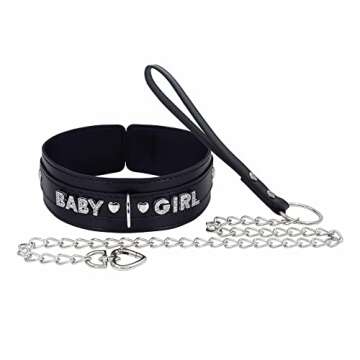 paloli Pink Choker Necklace for Women Leather Collar Fluffy Punk Leash Neck Choker Gothic Cosplay Sexy Jewelries