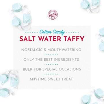 Sweet Candy Company Salt Water Taffy Individually Wrapped - Salt Water Taffy Candy Bulk, Old Fashion...