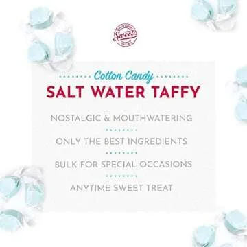 Sweet Candy Company Salt Water Taffy Individually Wrapped - Salt Water Taffy Candy Bulk, Old Fashion...