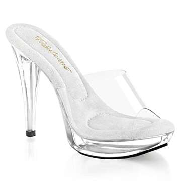 Fabulicious Women's Clear Cocktail-501 Platform Slide Shoes