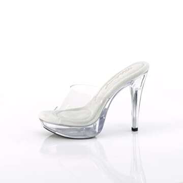 Fabulicious Women's Clear Cocktail-501 Platform Slide Shoes