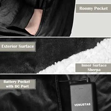 Venustas Heated Wearable Blanket Hoodie for Ultimate Comfort