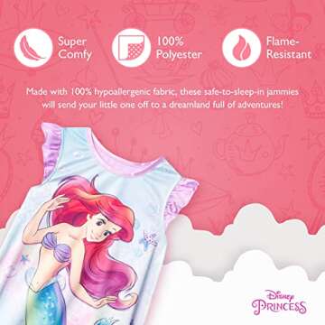 Disney Girls' Little Mermaid Nightgown for Bedtime Magic