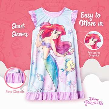 Disney Girls' Little Mermaid Nightgown for Bedtime Magic