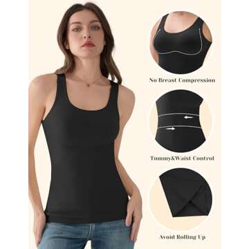 EUYZOU Tummy Control Women's Shapewear Tank Tops 2pk