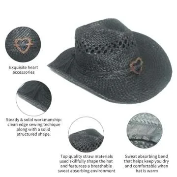 Stylish Vamuss Black Cowboy Hat for Fashionable Women