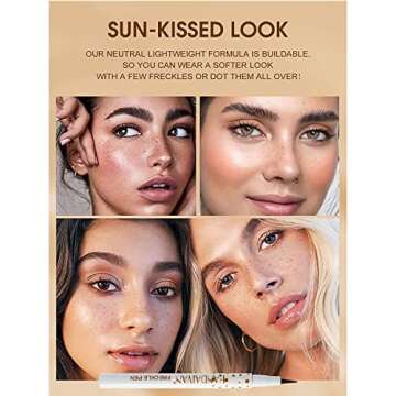 Hfpengzan Freckle Pen 2 Colors, Natural Lifelike Freckle Makeup Pen Magic Freckle Color,Waterproof Longlasting Soft Dot Sopt Pen,for Natural Effortless Sunkissed Makeup-Chestnut&Dark Brown