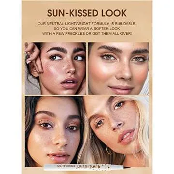 Hfpengzan Freckle Pen 2 Colors, Natural Lifelike Freckle Makeup Pen Magic Freckle Color,Waterproof Longlasting Soft Dot Sopt Pen,for Natural Effortless Sunkissed Makeup-Chestnut&Dark Brown