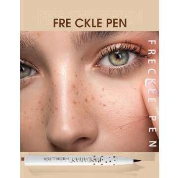 Hfpengzan Freckle Pen 2 Colors, Natural Lifelike Freckle Makeup Pen Magic Freckle Color,Waterproof Longlasting Soft Dot Sopt Pen,for Natural Effortless Sunkissed Makeup-Chestnut&Dark Brown
