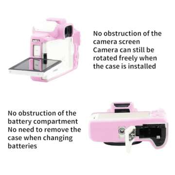 Easy Hood Camera Case for Canon EOS M50/M50 Mark II Digital Camera, Anti-Scratch Soft Silicone Case Cover Housing Protective Cover Protector Camera Body Skin Case (Pink)