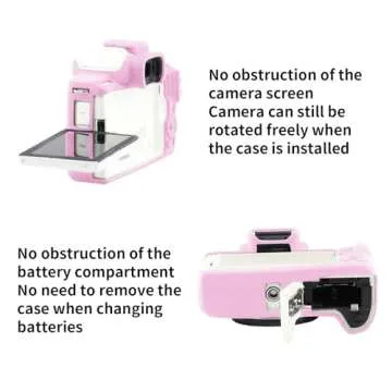 Easy Hood Camera Case for Canon EOS M50/M50 Mark II Digital Camera, Anti-Scratch Soft Silicone Case Cover Housing Protective Cover Protector Camera Body Skin Case (Pink)