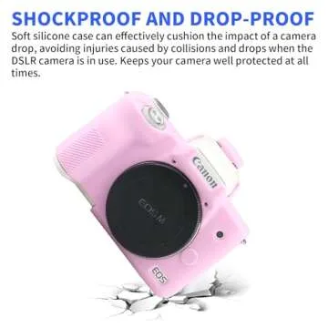 Easy Hood Camera Case for Canon EOS M50/M50 Mark II Digital Camera, Anti-Scratch Soft Silicone Case Cover Housing Protective Cover Protector Camera Body Skin Case (Pink)