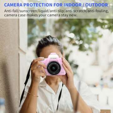 Easy Hood Camera Case for Canon EOS M50/M50 Mark II Digital Camera, Anti-Scratch Soft Silicone Case Cover Housing Protective Cover Protector Camera Body Skin Case (Pink)