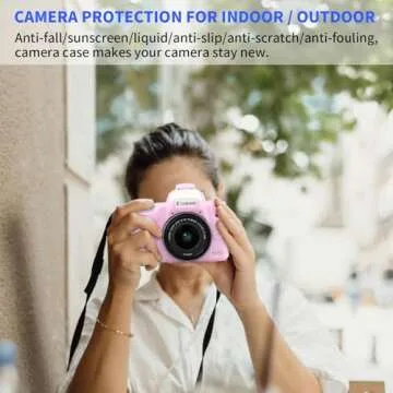 Easy Hood Camera Case for Canon EOS M50/M50 Mark II Digital Camera, Anti-Scratch Soft Silicone Case Cover Housing Protective Cover Protector Camera Body Skin Case (Pink)