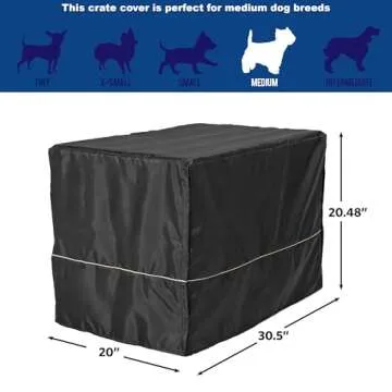 MidWest Homes for Pets Dog Crate Cover, Privacy Dog Crate Cover Fits MidWest Dog Crates, Crate Cover Only, Machine Wash & Dry, Black, 30-Inch