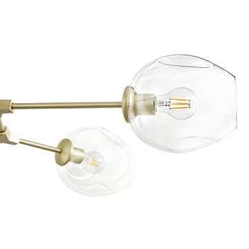 Light Society Thurston 5-Light Adjustable Chandelier Pendant, Matte Gold with Clear Glass Shades, Modern Lighting Fixture (LS-C126)