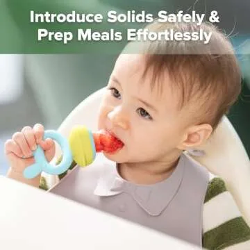 Haakaa Baby Fruit Food Feeder & Mini Freezer Nibble Tray Combo, Breastmilk Popsicle Molds for Baby C...